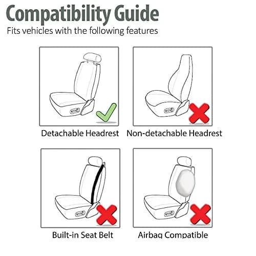 FH Group Car Seat Covers Front Set in Cloth-Universal Fit, Low Back, Washable, Blue | Protect & Enhance Interior thumbnail 4