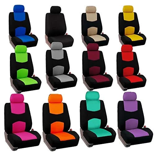 FH Group Car Seat Covers Front Set in Cloth-Universal Fit, Low Back, Washable, Blue | Protect & Enhance Interior thumbnail 6