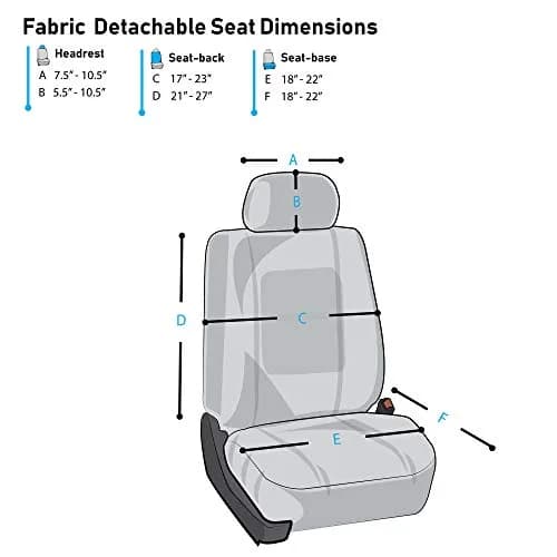 FH Group Car Seat Covers Front Set in Cloth-Universal Fit, Low Back, Washable, Blue | Protect & Enhance Interior thumbnail 3