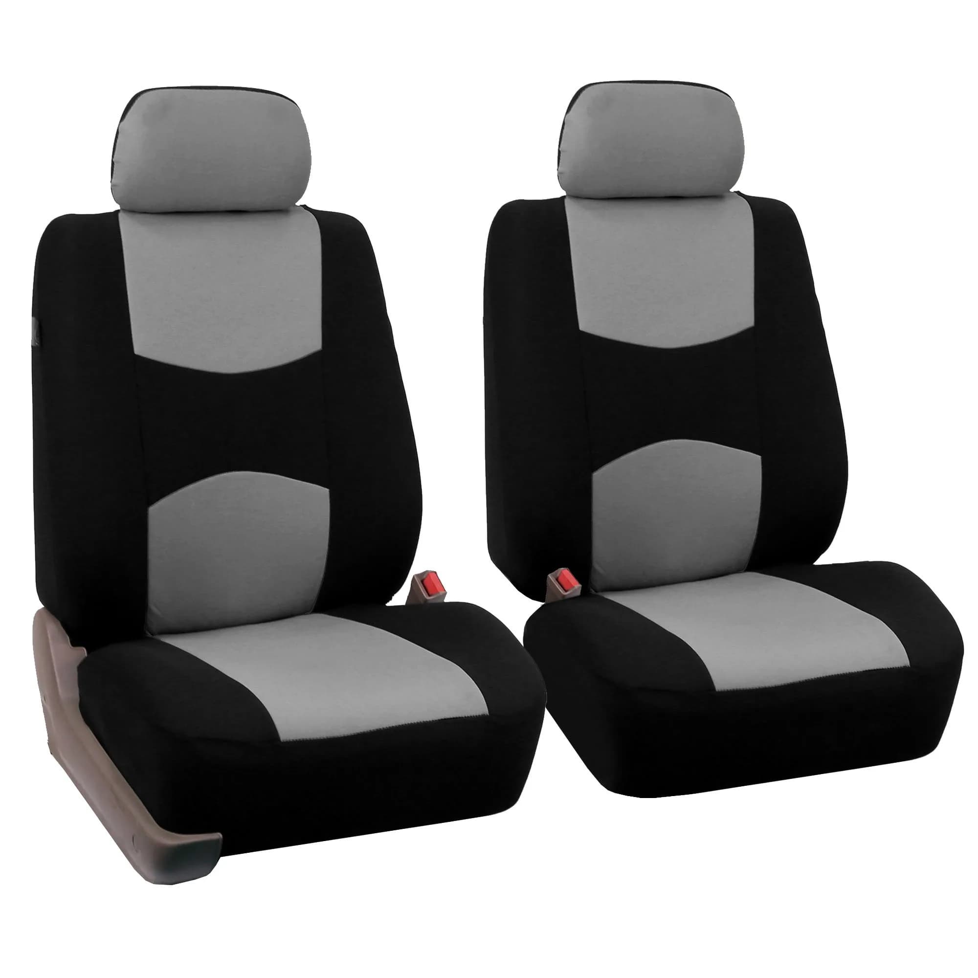 FH Group Car Seat Covers Front Set in Cloth | Universal Fit, Washable, Gray — Gray