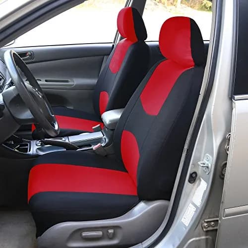 FH Group Car Seat Covers Front Set in Cloth | Universal Fit, Washable, Red thumbnail 6