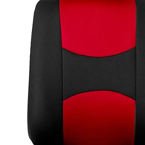 FH Group Car Seat Covers Front Set in Cloth | Universal Fit, Washable, Red thumbnail 2