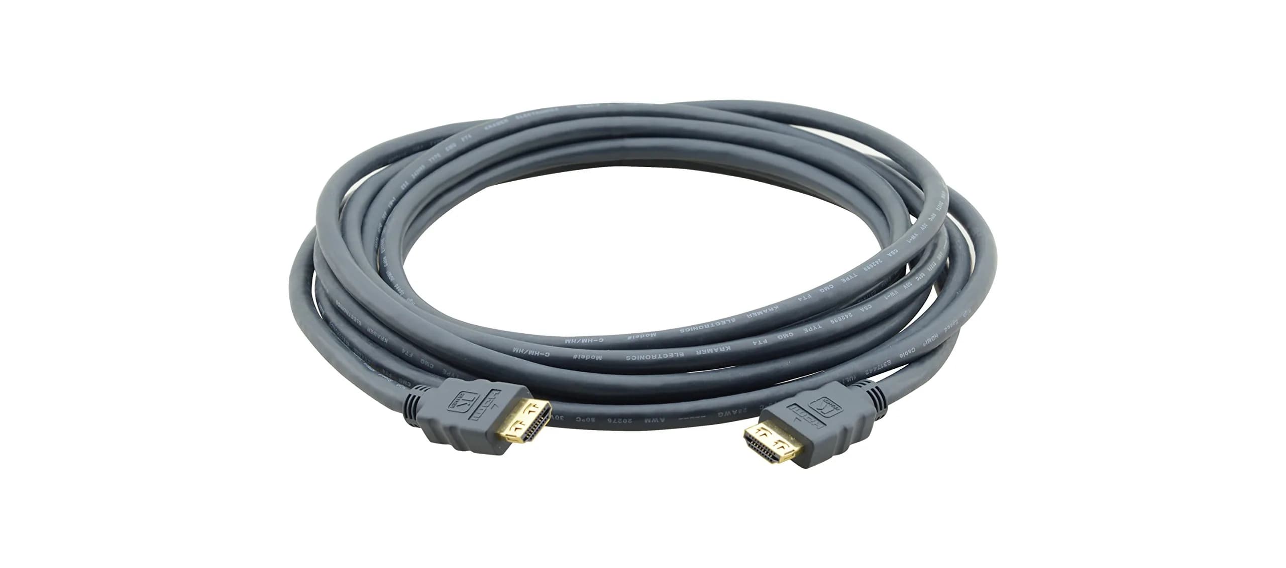 Kramer HDMI (M) To HDMI (M) Cable With Ethernet 15ft | 19-Pin Copper, Black, 220V Compatible