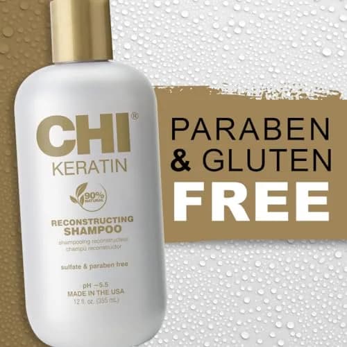 CHI Keratin Reconstructing Shampoo 12 Oz | Rebuild Damaged Hair, Sulfate & Paraben-Free thumbnail 7