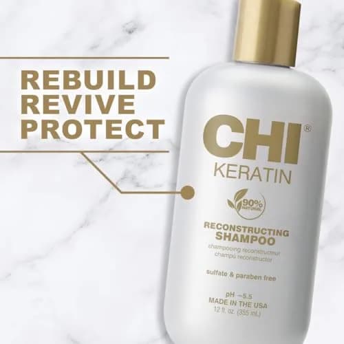 CHI Keratin Reconstructing Shampoo 12 Oz | Rebuild Damaged Hair, Sulfate & Paraben-Free thumbnail 2