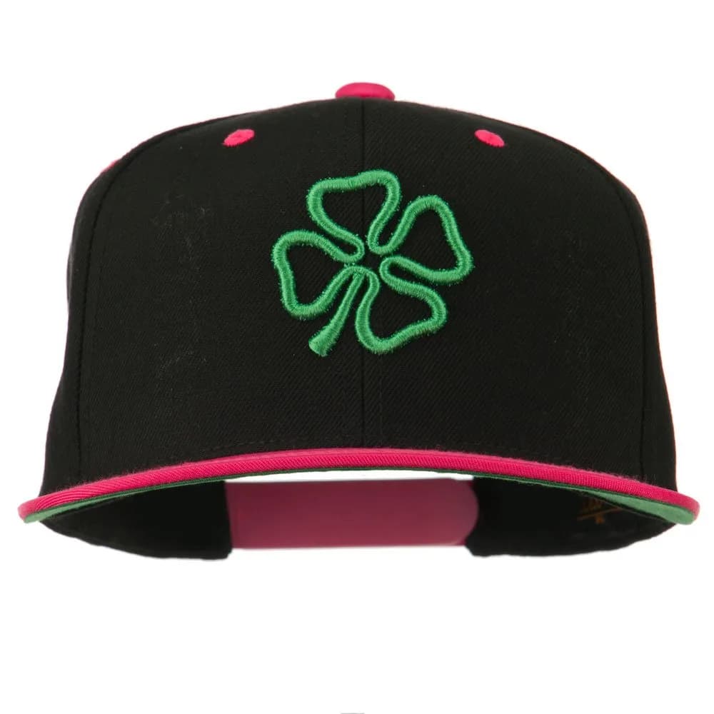 e4Hats.com 3D Clover Embroidered Snapback Cap | Adjustable Unisex Baseball Hat for All Seasons
