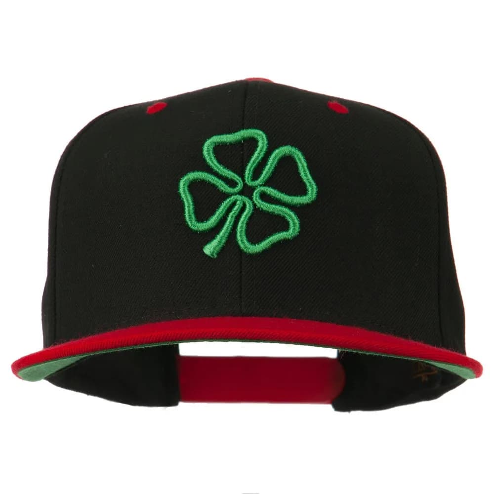 e4Hats.com 3D Clover Embroidered Snapback Cap | Adjustable Unisex Baseball Hat for All Seasons - main product image
