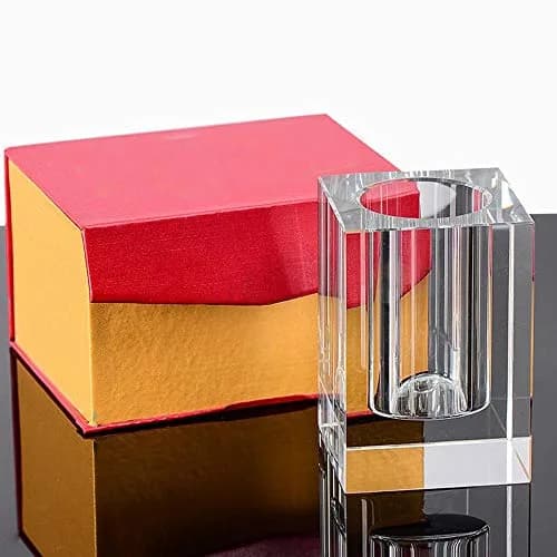 Yakri Clear Crystal Pen Holder for Desk Stationery Organizer | K9 Crystal, 6cm x 6cm x 9cm thumbnail 5