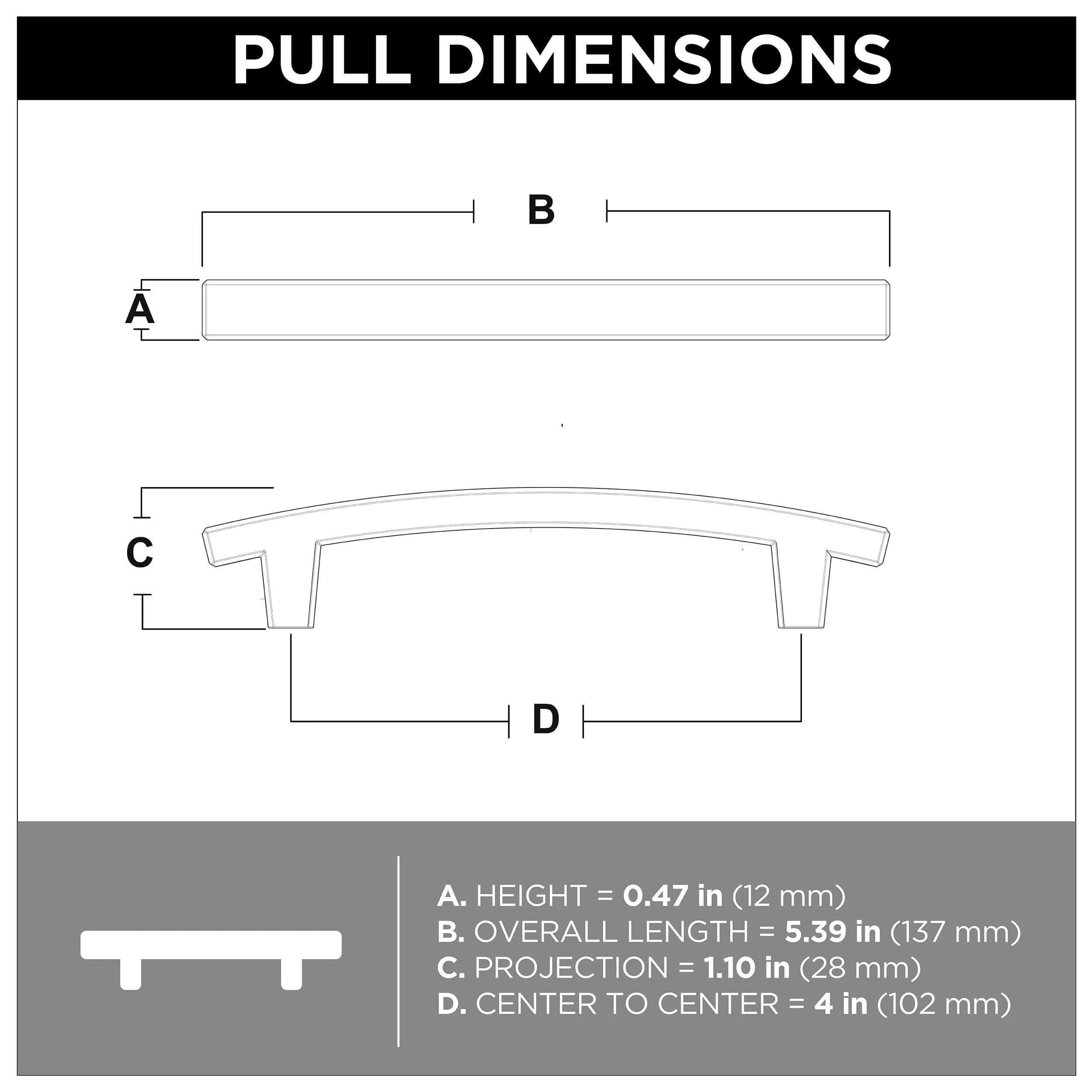 Franklin Brass Pierce Cabinet Handles (10-Pack) – 4 Inch (102mm) Hole Center Pulls | Soft Iron Finish - view 5