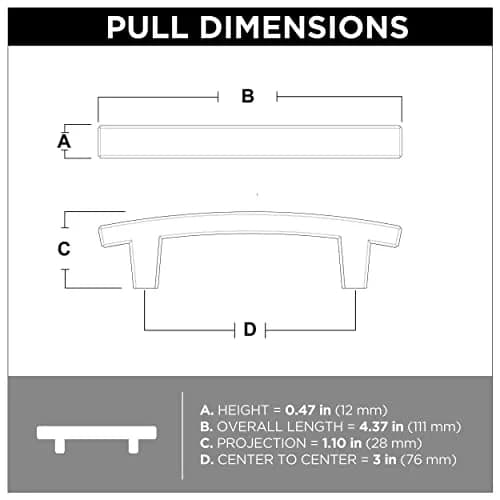 Franklin Brass Pierce Cabinet Handles (10-Pack) – Soft Iron, 3 Inch Hole Center | Casual Style Drawer Pulls thumbnail 5