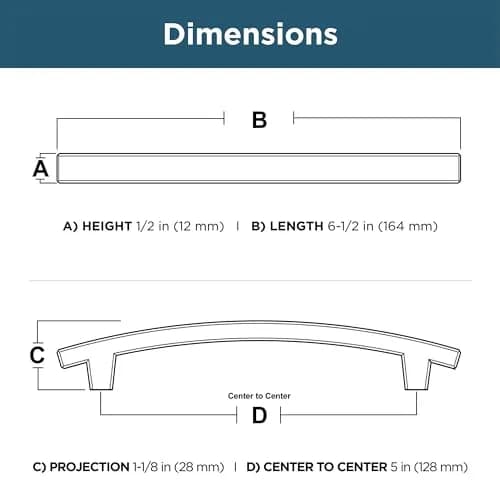 Franklin Brass Pierce Cabinet Handles (10-Pack) 5-1/16" (128mm) Hole Center | Brushed Nickel Pulls for Drawers and Cabinets thumbnail 8