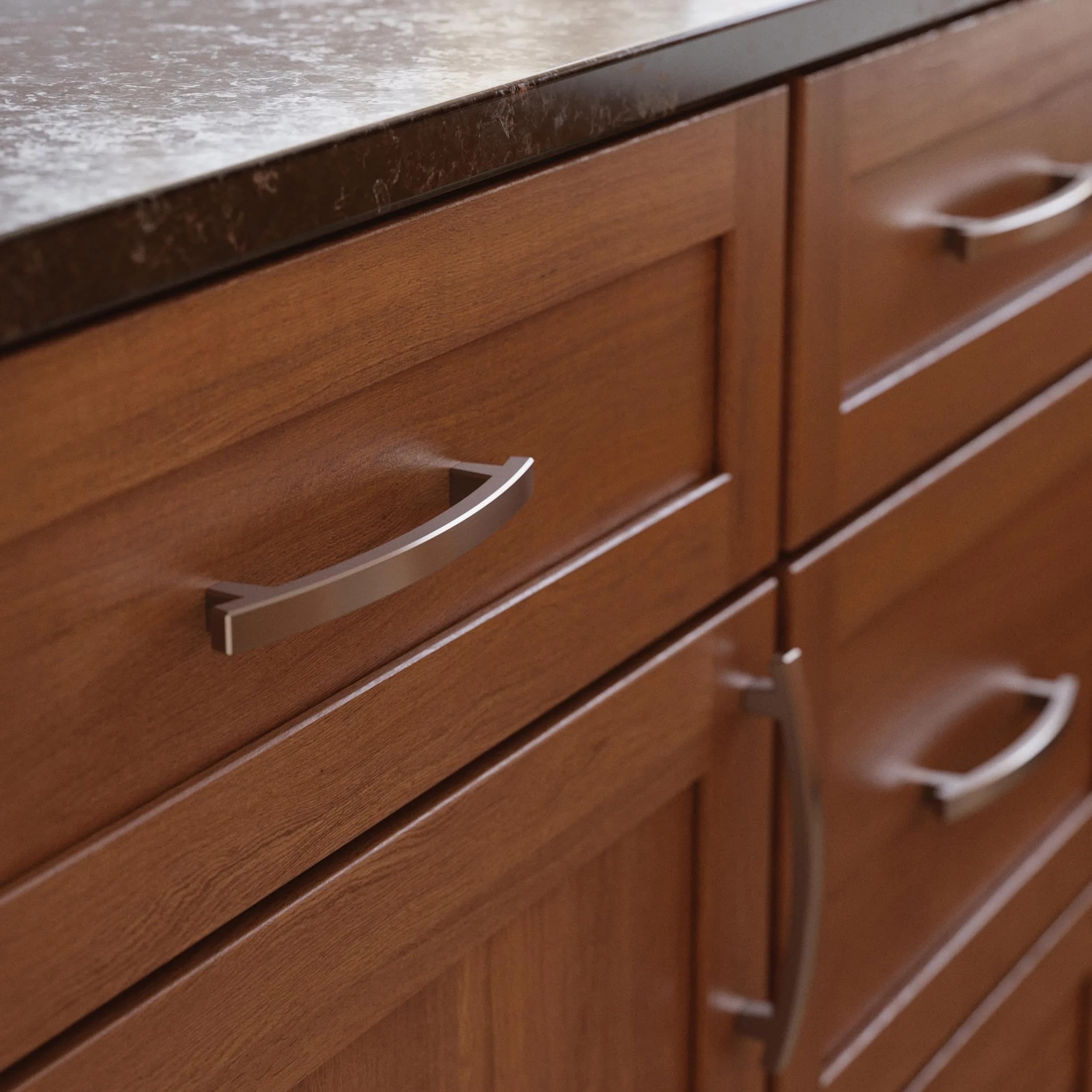 Franklin Brass Pierce Cabinet Handles (10-Pack) 5-1/16" (128mm) Hole Center | Brushed Nickel Pulls for Drawers and Cabinets - view 3