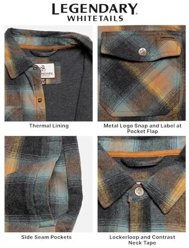 Legendary Whitetails Thermal Lined Shirt Jacket Sky | Insulated Cotton Flannel for Men thumbnail 6