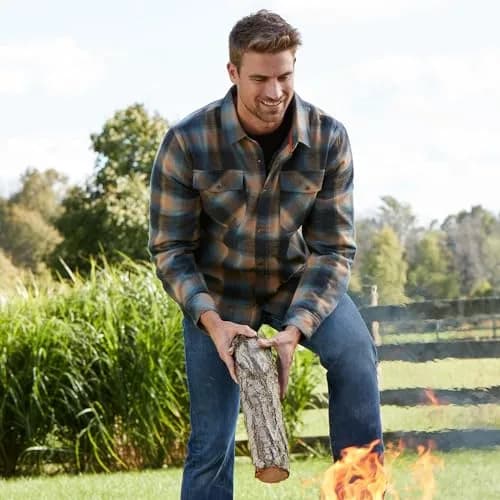 Legendary Whitetails Thermal Lined Shirt Jacket Sky | Insulated Cotton Flannel for Men thumbnail 2