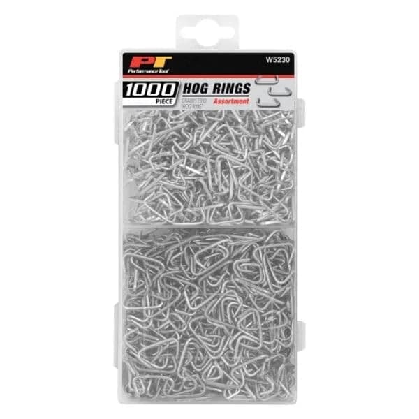 Performance Tool W5230 1,000-Piece Carbon Steel Hog Rings | Versatile Heavy-Duty Fasteners for Upholstery & Fencing thumbnail 4