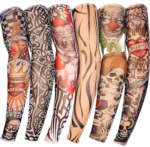 YARIEW Temporary Tattoo Sleeves for Men Arm Sleeves | Sun Protection & Party Decor (70-120 chars) thumbnail 1