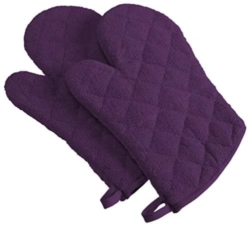 DII Basic Terry Collection Quilted Cotton Oven Mitts 18cm x 33cm (7" x 13") | Heat Resistant Kitchen Mitts thumbnail 4