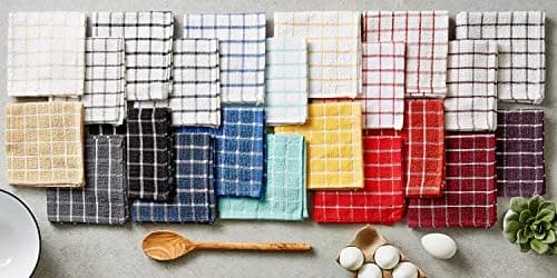 DII Basic Terry Collection Windowpane Dishcloth Set, 12x12, Nautical Blue | Ultra Absorbent Cotton Kitchen Cloths thumbnail 7