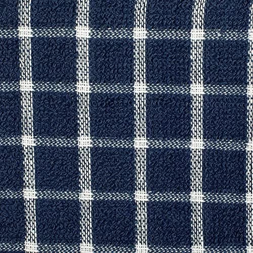 DII Basic Terry Collection Windowpane Dishcloth Set, 12x12, Nautical Blue | Ultra Absorbent Cotton Kitchen Cloths thumbnail 3