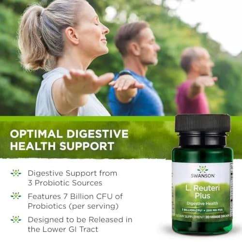 Swanson L. Reuteri Probiotic with Prebiotic 30 Vegan Capsules | Gut Health Support for Adults thumbnail 8