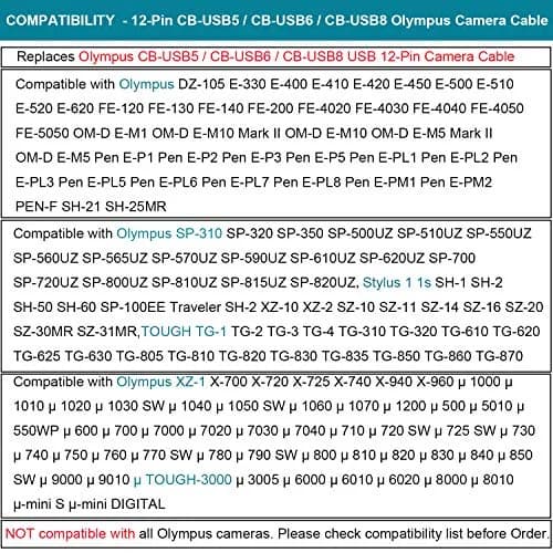 MaxLLTo USB Battery Charger +Data SYNC Cable for Olympus Camera Tough TG-610 TG-850 | Data Transfer & Backup thumbnail 2