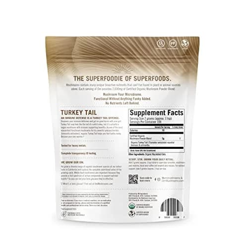 OM MUSHROOM SUPERFOOD Organic Turkey Tail Mushroom Powder 200g (7.05 oz) | Immune Support with Beta-Glucans thumbnail 6