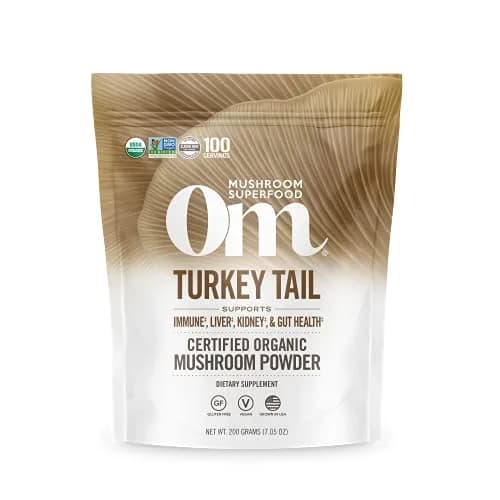 OM MUSHROOM SUPERFOOD Organic Turkey Tail Mushroom Powder 200g (7.05 oz) | Immune Support with Beta-Glucans thumbnail 1