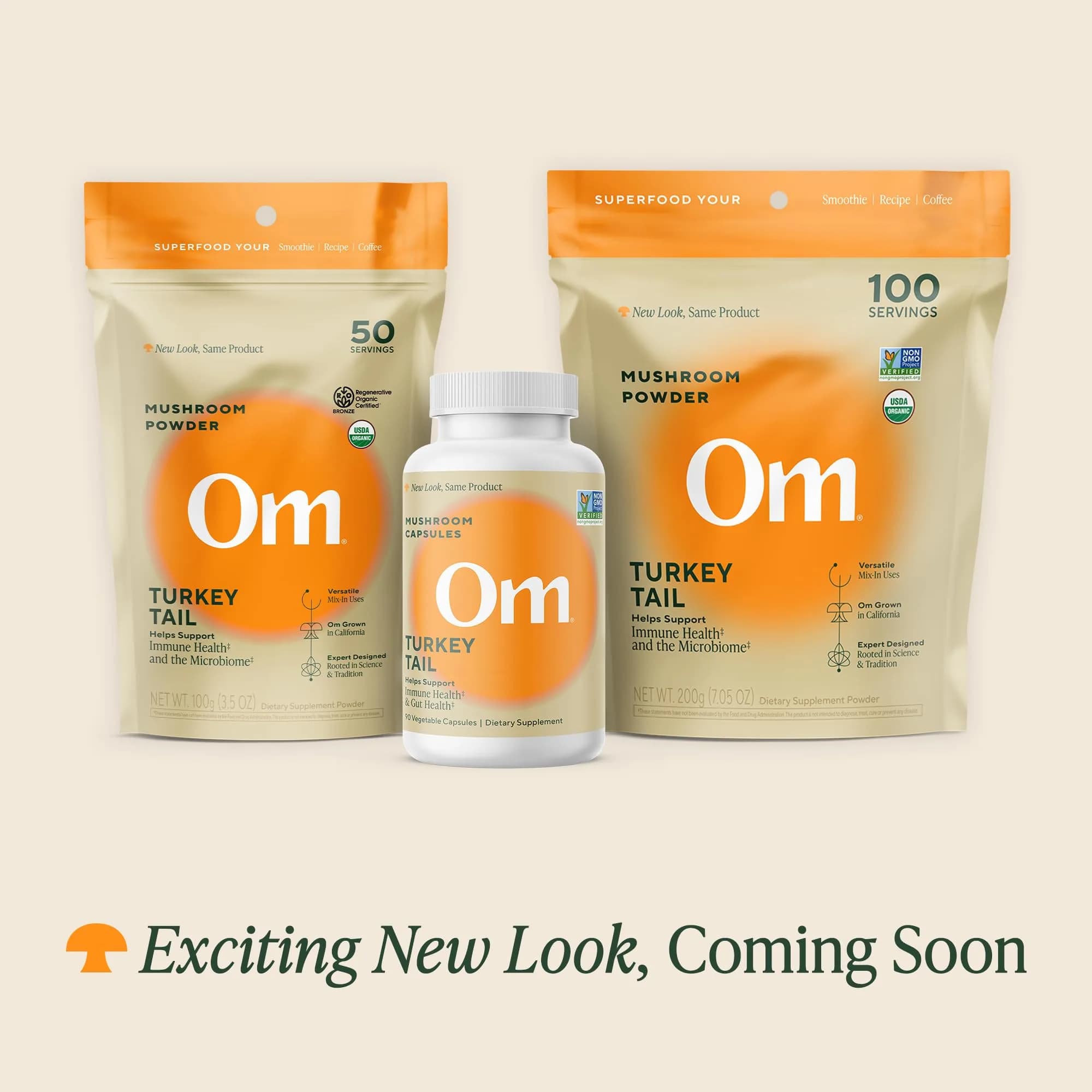 OM MUSHROOM SUPERFOOD Organic Turkey Tail Mushroom Powder 200g (7.05 oz) | Immune Support with Beta-Glucans - view 2