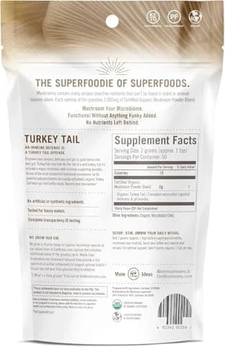 OM Mushroom Superfood Turkey Tail Organic Mushroom Powder 3.5 oz (99g) | Immune Support with Beta Glucans thumbnail 9