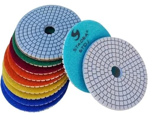 STADEA Diamond Granite Countertop Polishing Pads 4" Set of 9 | Wet/Dry Use on Marble, Stone, Glass thumbnail 1