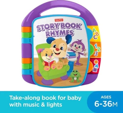 Fisher-Price Laugh & Learn Storybook Rhymes Baby Toy | Ages 6-36 Months, Multicolor thumbnail 2