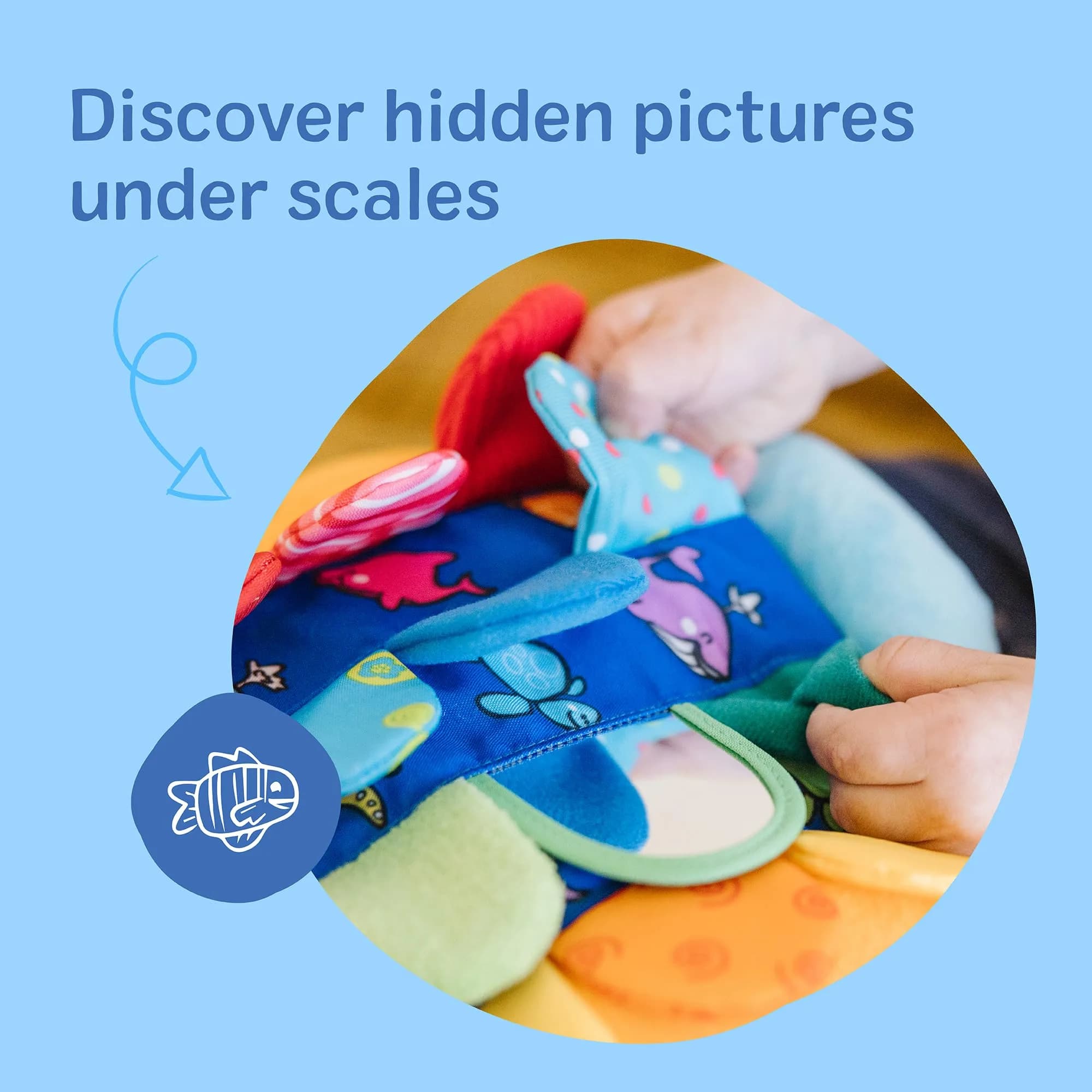 Melissa & Doug Flip Fish Baby Toy Soft Infant Sensory Toy with Mirror & Textures (Multi-Color) - view 3