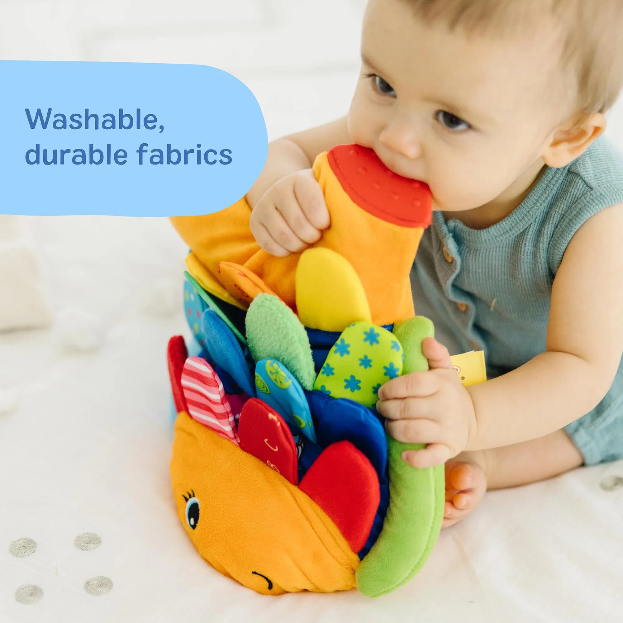 Melissa & Doug Flip Fish Baby Toy Soft Infant Sensory Toy with Mirror & Textures (Multi-Color) - view 8