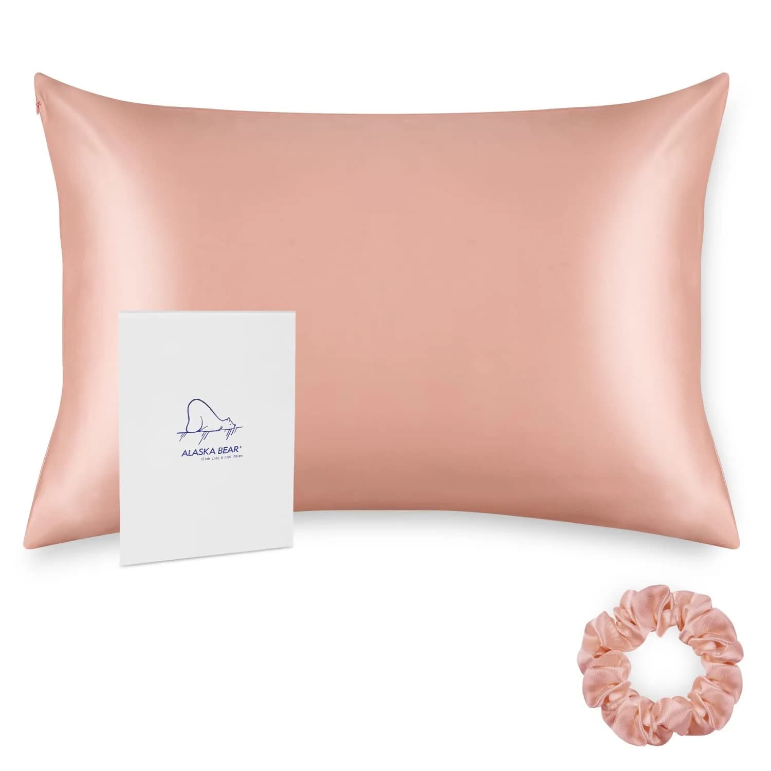 ALASKA BEAR Natural Silk Pillowcase 19 Momme Queen Size | Hypoallergenic & Breathable