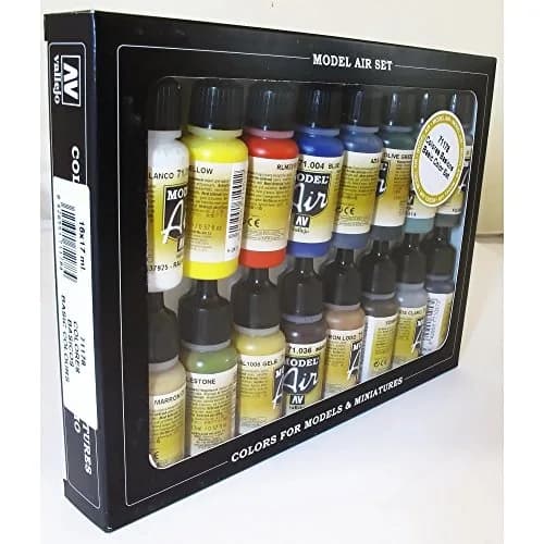 Vallejo Acrylic Airbrush Paint Set 17ml (0.57 Fl Oz) | Water-Based, Non-Toxic, Matte Finish thumbnail 1