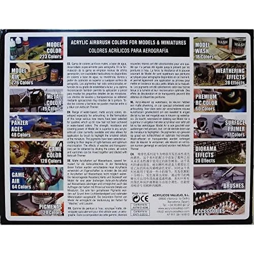 Vallejo Acrylic Airbrush Paint Set 17ml (0.57 Fl Oz) | Water-Based, Non-Toxic, Matte Finish thumbnail 2