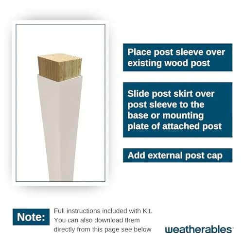 Weatherables Vinyl Railing Posts, Vinyl Post Kit 4 in. x 4 in. x 39 in. (Tan) | Easy Install, Durable Vinyl thumbnail 2