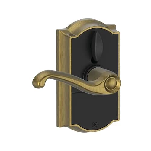 Schlage Touch Electronic Lock, Lever Handle, Camelot Trim, Antique Brass | Keyless Touchscreen Entry thumbnail 3
