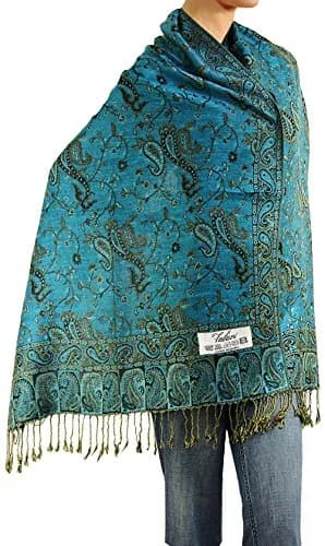 Falari Reversible Paisley Pashmina Shawl Wrap 80" x 27" | Elegant, Versatile & Light for All Seasons thumbnail 1