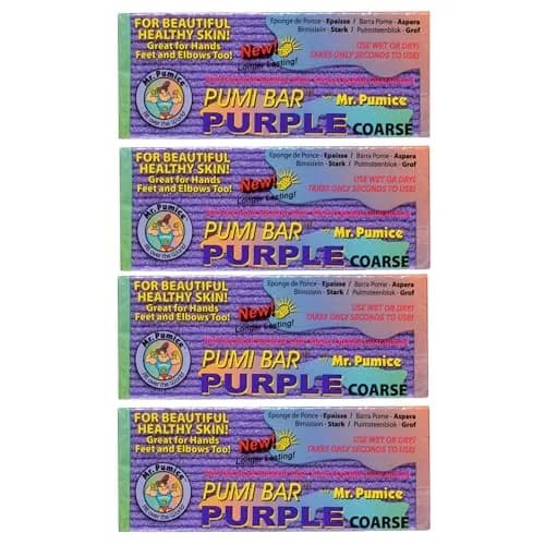 Mr. Pumice PUMI Bar Foot Callus Remover, Extra-Coarse, Purple, 4 Count | Dead Skin & Callus Smoother thumbnail 1