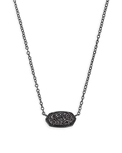 Kendra Scott Elisa Pendant Necklace for Women, Gunmetal, Black Drusy | Signature Style for Daily Wear thumbnail 1