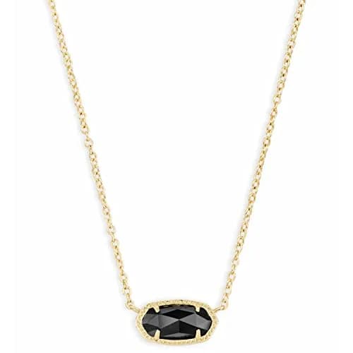 Kendra Scott Elisa Pendant Necklace for Women, 14k Gold-Plated, Black | Signature Signature Shape, Everyday Wear thumbnail 1