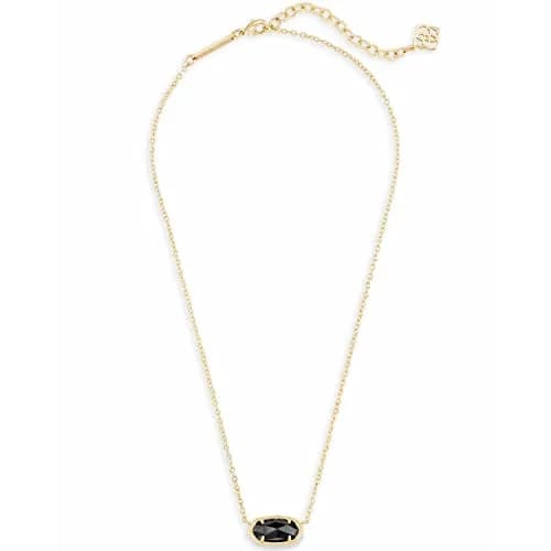 Kendra Scott Elisa Pendant Necklace for Women, 14k Gold-Plated, Black | Signature Signature Shape, Everyday Wear thumbnail 2