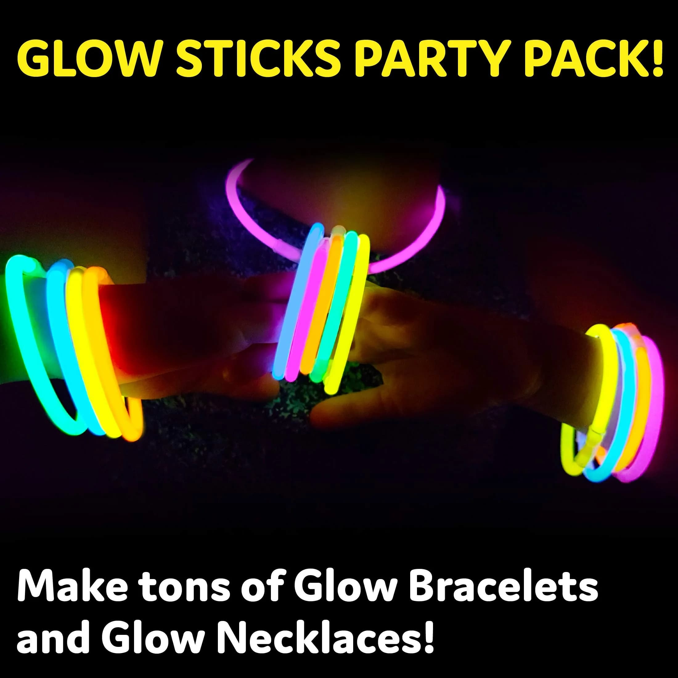 PartySticks 100pk Glow Sticks Assorted Colors Value Pack | Bright Multi-Color Party Favors - view 2