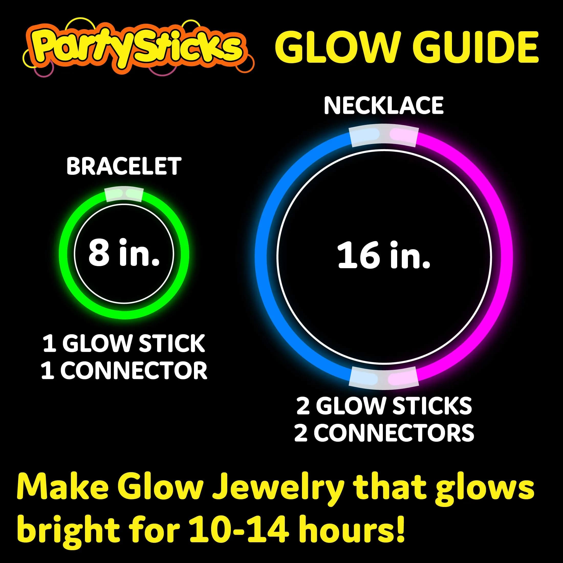 PartySticks 100pk Glow Sticks Assorted Colors Value Pack | Bright Multi-Color Party Favors - view 4