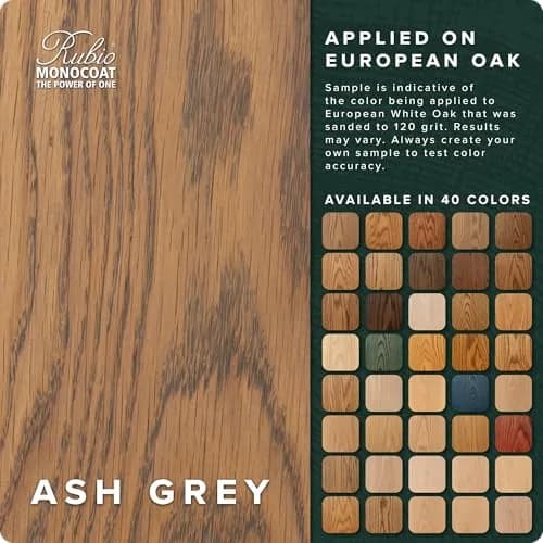 Rubio Monocoat Oil Plus Part A Ash Grey Wood Finish Sample 20ml (0.68 Fl Oz) | Eco-Friendly Linseed Oil for Interior Wood thumbnail 2