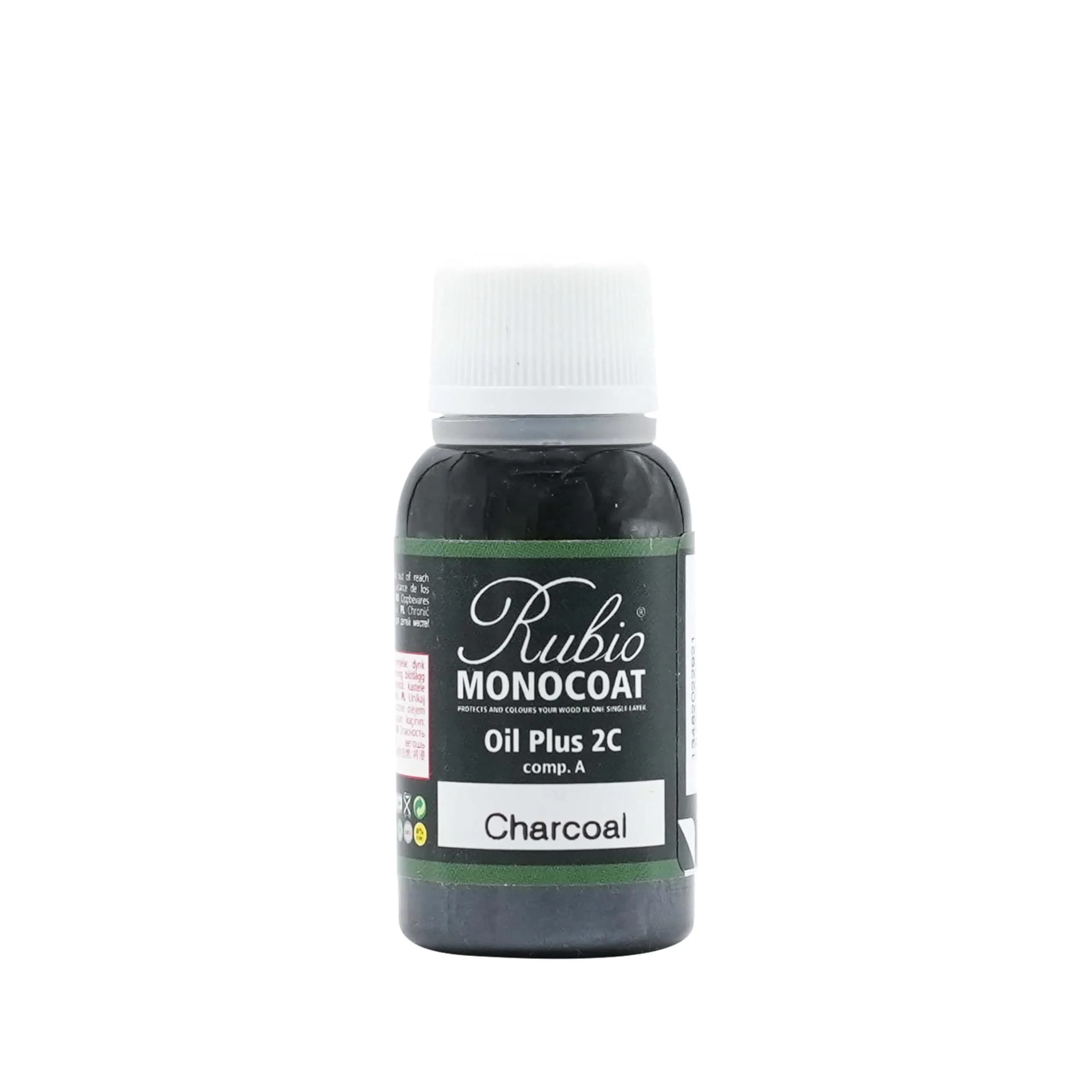 Rubio Monocoat Oil Plus Part A 20 mL | Eco-Friendly Linseed Wood Oil for Indoor Use — Charcoal