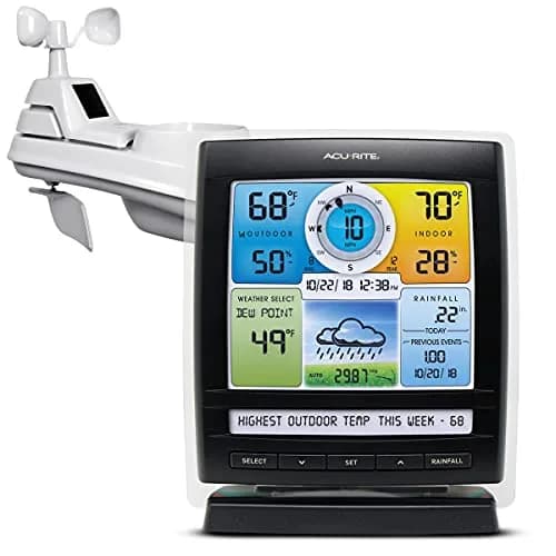 AcuRite Iris (5-in-1) Indoor/Outdoor Wireless Weather Station 2.63" D x 8.13" W x 6.75" H | Real-Time Weather Data with Color Display thumbnail 1