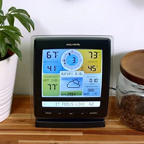 AcuRite Iris (5-in-1) Indoor/Outdoor Wireless Weather Station 2.63" D x 8.13" W x 6.75" H | Real-Time Weather Data with Color Display thumbnail 6