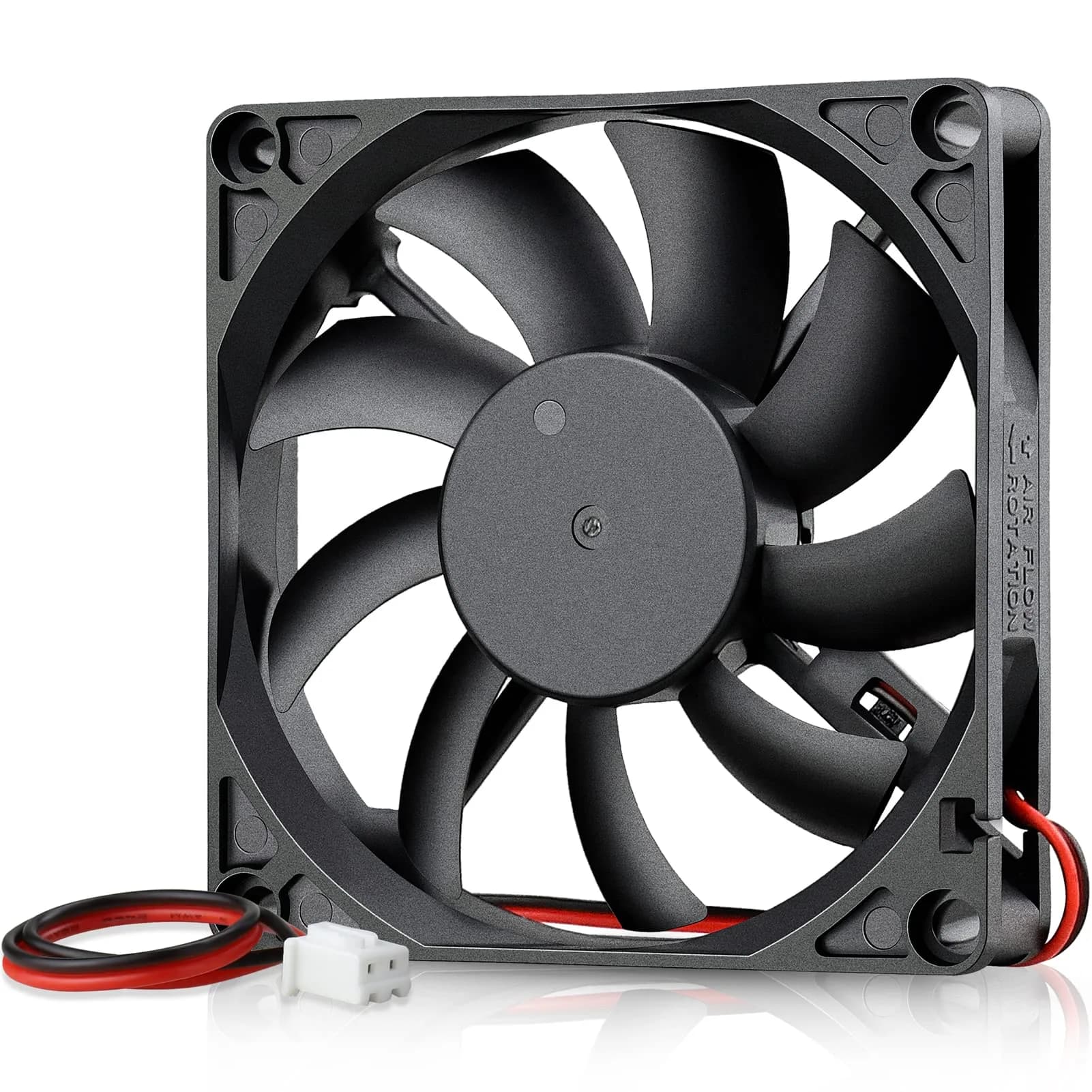 GDSTIME 80mm x 80mm x 15mm 12V Brushless DC Cooling Computer Case Fan 2Pin | 2700 RPM, 32.8 CFM, 27.8 dBA, 1.76 oz — 80x80x15mm